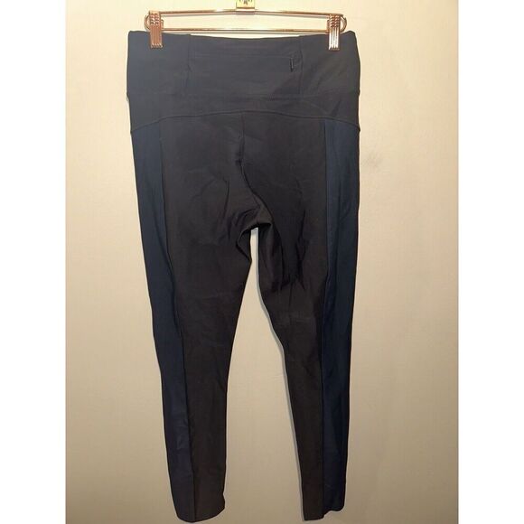 Athleta Stellar Tights Zip‎ Pocket Elevated Skinny Pants Size Small Black Blue - Picture 3 of 5